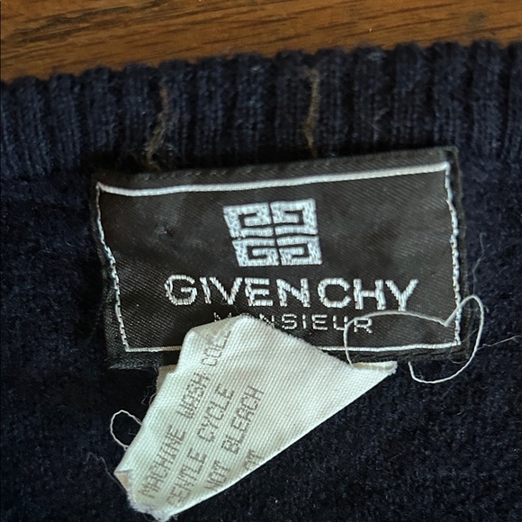 Givenchy V-Neck Sweater Vest in Dark Blue and Burgundy - Picture 2 of 5